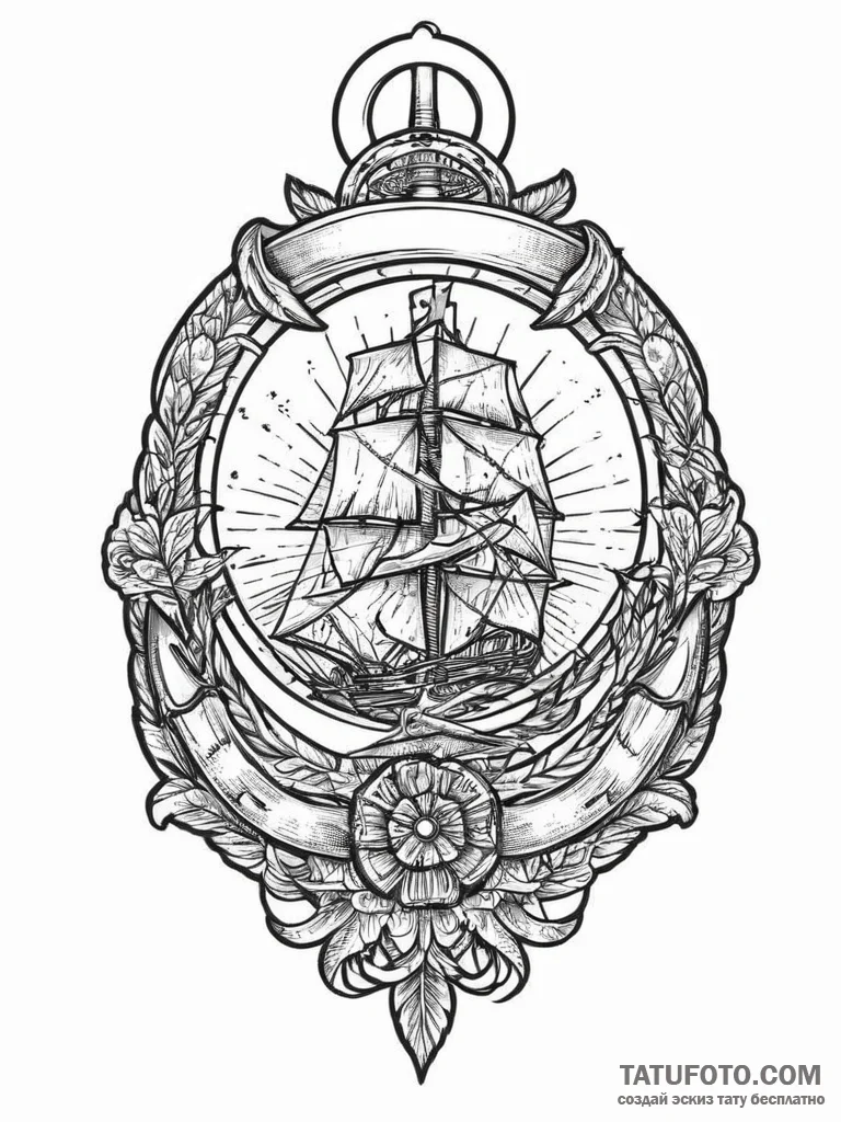 Tattoo sketch gray, ink illustration for tatt... - эскиз тату (№1756108923_0, 25.08.2025 08:02) — Tatufoto.com