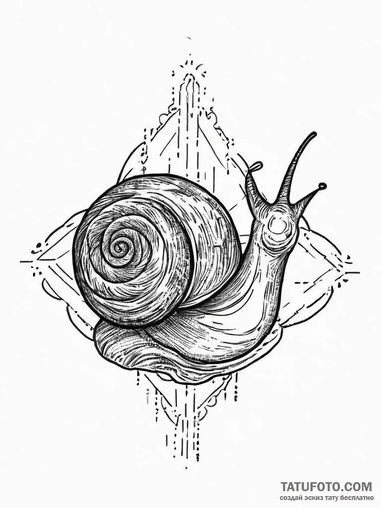 Tattoo sketch snail, tattoo sketch design, on... - эскиз тату (№1756109944_0, 25.08.2025 08:19) — Tatufoto.com