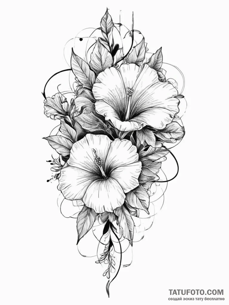 Tattoo sketch morning glory, tattoo drawing o... - эскиз тату (№1756110740_0, 25.08.2025 08:32) — Tatufoto.com