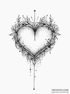 Tattoo sketch mended heart with a stitch, ink... - эскиз тату (№1756111758_0, 25.08.2025 08:49) — Tatufoto.com