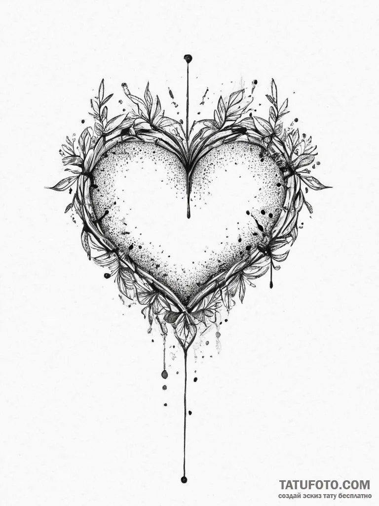 Tattoo sketch mended heart with a stitch, ink... - эскиз тату (№1756111758_0, 25.08.2025 08:49) — Tatufoto.com