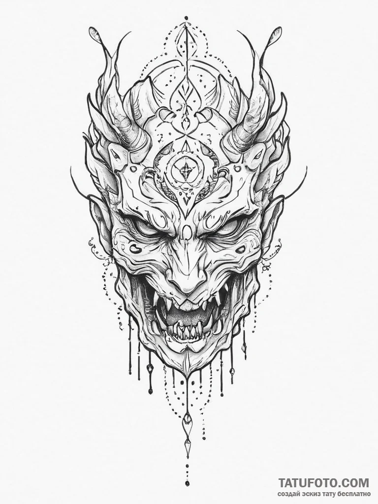 Tattoo sketch nightmare, tattoo line art, min... - эскиз тату (№1756112956_0, 25.08.2025 09:09) — Tatufoto.com