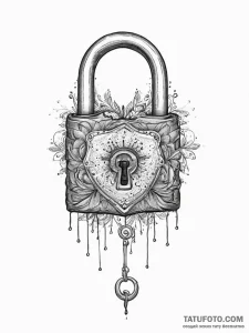 Tattoo sketch padlock on arm, concept art for... - эскиз тату (№1756114146_0, 25.08.2025 09:29) — Tatufoto.com