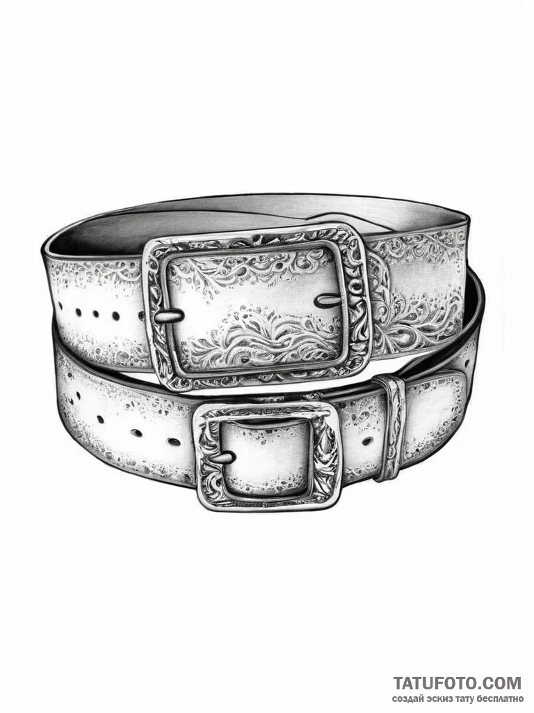 Tattoo sketch belt with a buckle, ink illustr... - эскиз тату (№1756115151_0, 25.08.2025 09:45) — Tatufoto.com