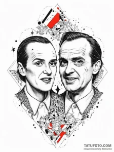 Tattoo sketch the shining twins, tattoo flash... - эскиз тату (№1756115941_0, 25.08.2025 09:59) — Tatufoto.com