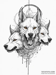 Tattoo sketch cerberus, tattoo line art, roug... - эскиз тату (№1756117515_0, 25.08.2025 10:25) — Tatufoto.com