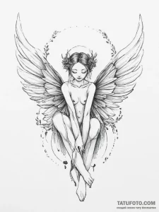 Tattoo sketch faerie with wings - эскиз тату (№1756117713_0, 25.08.2025 10:28) — Tatufoto.com