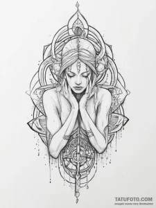 Tattoo sketch sacred pain - эскиз тату (№1756118107_0, 25.08.2025 10:35) — Tatufoto.com