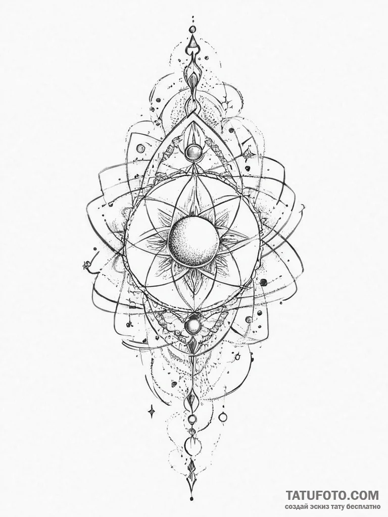 Tattoo sketch cosmic energy - эскиз тату (№1756119285_0, 25.08.2025 10:54) — Tatufoto.com