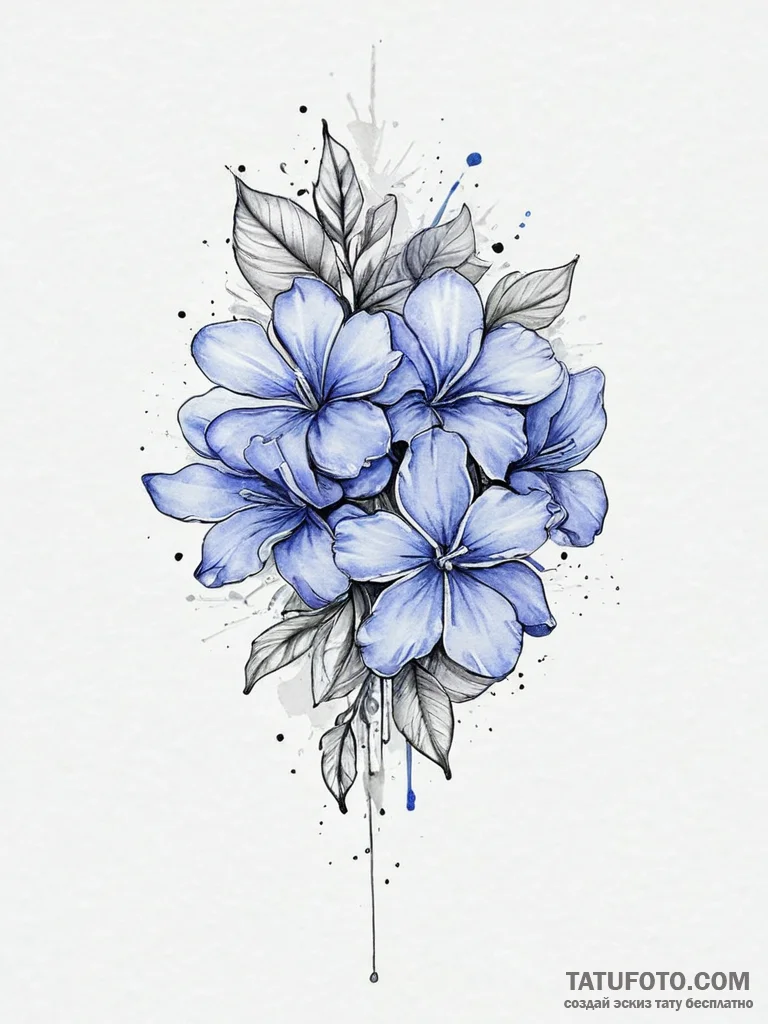 Tattoo sketch periwinkle, tattoo drawing outl... - эскиз тату (№1756119483_0, 25.08.2025 10:58) — Tatufoto.com