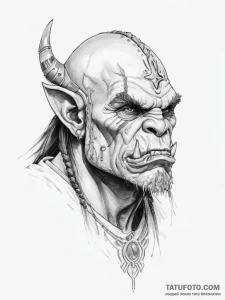 Tattoo sketch orc chieftain - эскиз тату (№1756120270_0, 25.08.2025 11:11) — Tatufoto.com