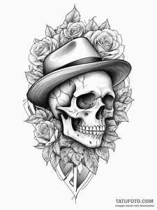 Tattoo sketch vito genovese with a hat, tatto... - эскиз тату (№1756121456_0, 25.08.2025 11:30) — Tatufoto.com