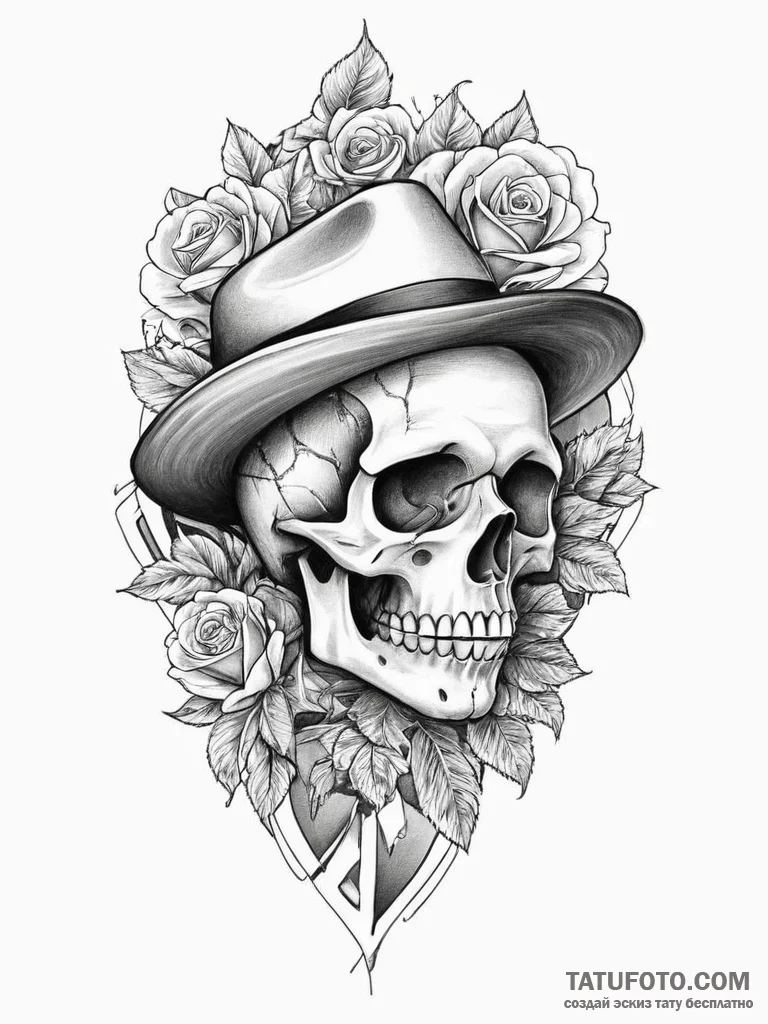 Tattoo sketch vito genovese with a hat, tatto... - эскиз тату (№1756121456_0, 25.08.2025 11:30) — Tatufoto.com