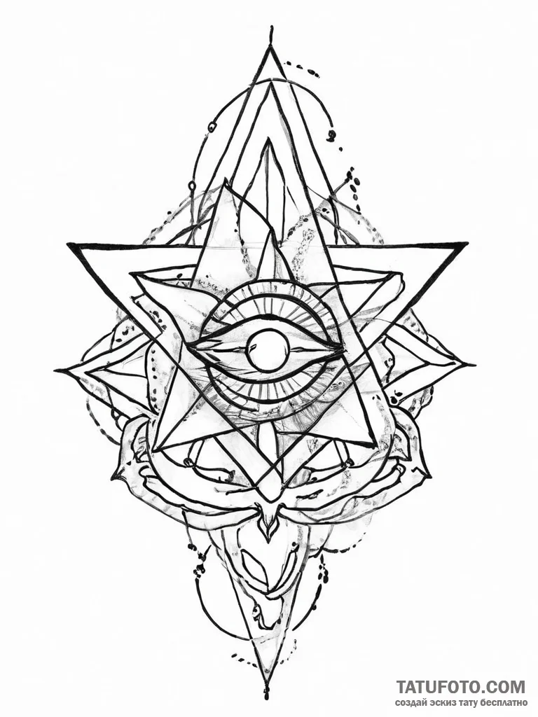 Tattoo sketch flats with a star, tattoo drawi... - эскиз тату (№1756124215_0, 25.08.2025 12:16) — Tatufoto.com
