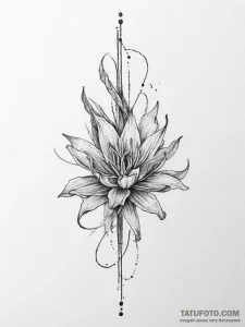 Tattoo sketch aloe vera flower, concept art f... - эскиз тату (№1756125000_0, 25.08.2025 12:30) — Tatufoto.com