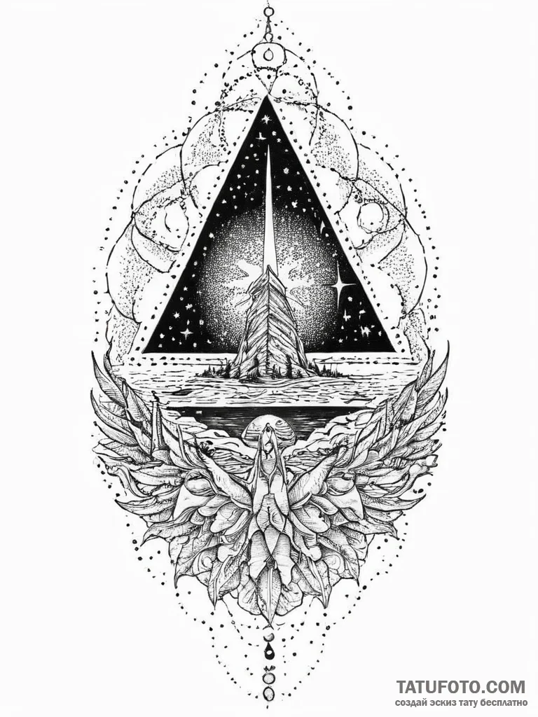 Tattoo sketch sacred earth, concept art for t... - эскиз тату (№1756127400_0, 25.08.2025 13:10) — Tatufoto.com