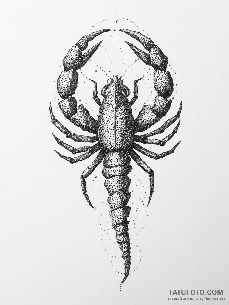 Sternenbild, skorpion - дотворк, лайнворк - эскиз тату (№1756127451_0, 25.08.2025 13:10) — Tatufoto.com