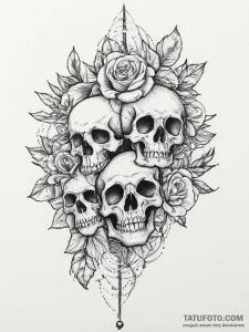 Tattoo sketch flower crown tattoo, tattoo fla... - эскиз тату (№1756129596_0, 25.08.2025 13:46) — Tatufoto.com