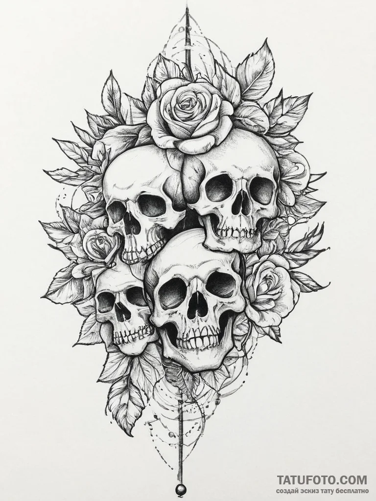 Tattoo sketch flower crown tattoo, tattoo fla... - эскиз тату (№1756129596_0, 25.08.2025 13:46) — Tatufoto.com