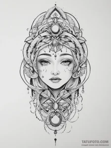 Tattoo sketch cosmic being, tattoo sketch des... - эскиз тату (№1756129988_0, 25.08.2025 13:53) — Tatufoto.com
