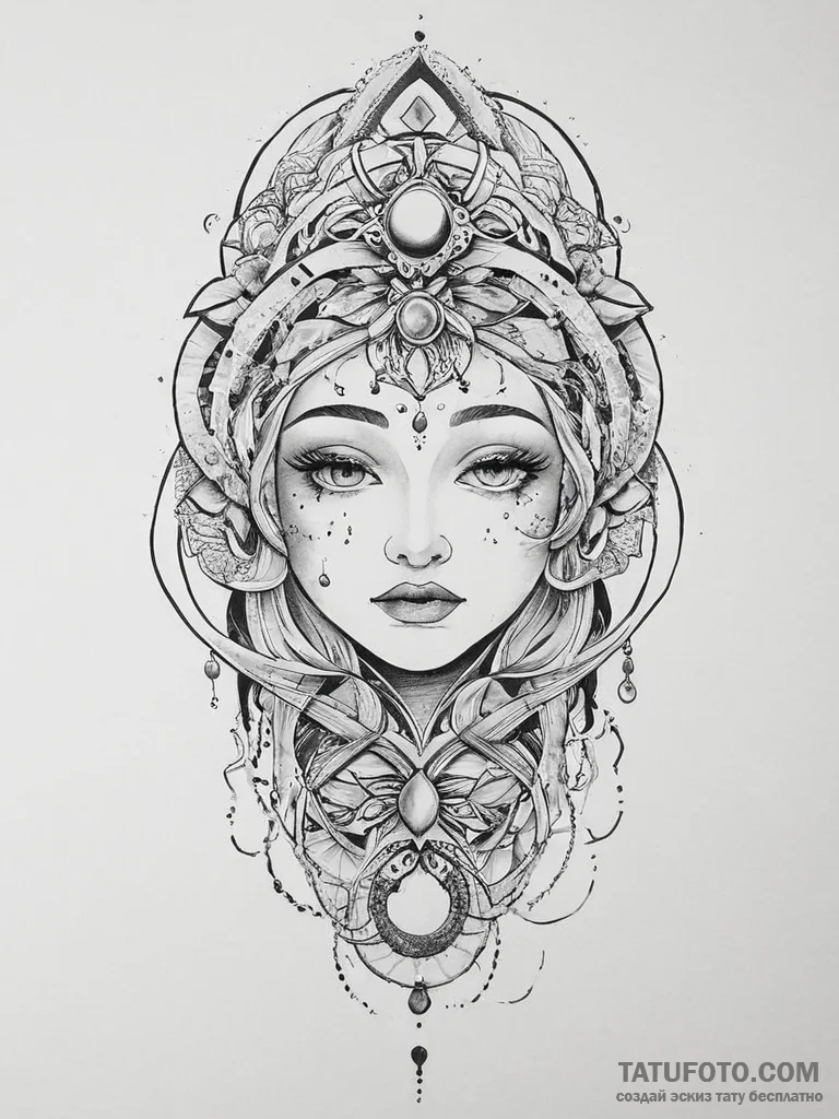 Tattoo sketch cosmic being, tattoo sketch des... - эскиз тату (№1756129988_0, 25.08.2025 13:53) — Tatufoto.com
