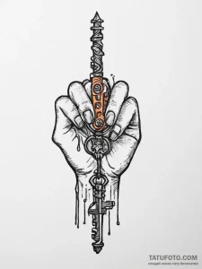 Tattoo sketch hands with a key, tattoo sketch... - эскиз тату (№1756131572_0, 25.08.2025 14:19) — Tatufoto.com