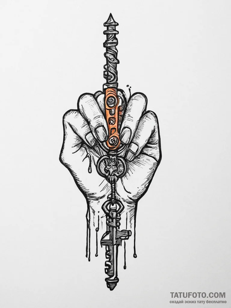 Tattoo sketch hands with a key, tattoo sketch... - эскиз тату (№1756131572_0, 25.08.2025 14:19) — Tatufoto.com