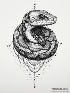 Tattoo sketch green tree python, tattoo drawi... - эскиз тату (№1756142527_0, 25.08.2025 17:22) — Tatufoto.com
