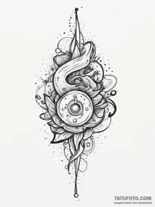 Tattoo sketch cosmic origin, tattoo line art,... - эскиз тату (№1756142723_0, 25.08.2025 17:25) — Tatufoto.com