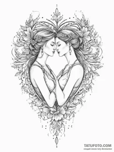 Tattoo sketch divine love - эскиз тату (№1756144283_0, 25.08.2025 17:51) — Tatufoto.com