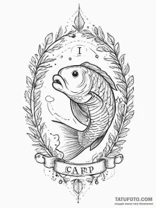 Tattoo sketch puns a carp that says "i'm a ca... - эскиз тату (№1756150886_0, 25.08.2025 19:41) — Tatufoto.com