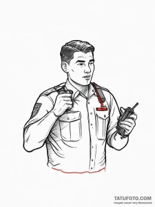 Tattoo sketch security guard a person with a... - эскиз тату (№1756151283_0, 25.08.2025 19:48) — Tatufoto.com