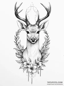 Tattoo sketch elegant doe tattoo - эскиз тату (№1756151684_0, 25.08.2025 19:54) — Tatufoto.com
