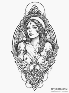 Tattoo sketch goddess tattoo, tattoo flash sh... - эскиз тату (№1756152273_0, 25.08.2025 20:04) — Tatufoto.com