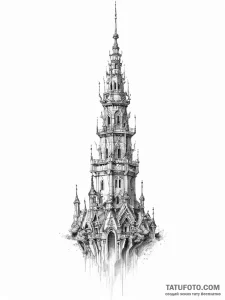 Tattoo sketch spire - эскиз тату (№1756152470_0, 25.08.2025 20:07) — Tatufoto.com