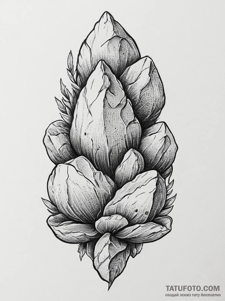 Tattoo sketch stone - эскиз тату (№1756156240_0, 25.08.2025 21:10) — Tatufoto.com