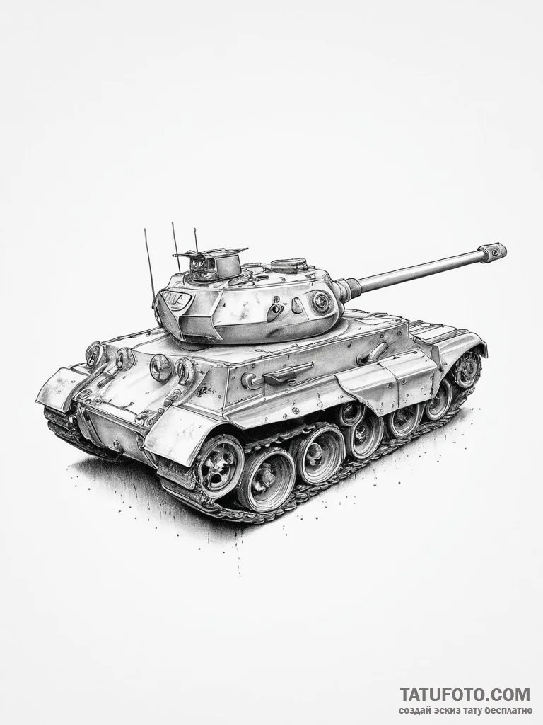 Tattoo sketch tank abrams, concept art for ta... - эскиз тату (№1756157041_0, 25.08.2025 21:24) — Tatufoto.com