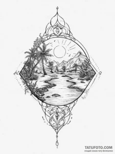 Tattoo sketch oasis - эскиз тату (№1756157635_0, 25.08.2025 21:33) — Tatufoto.com