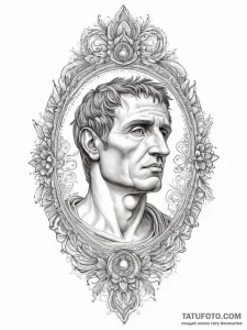 Tattoo sketch julius caesar portrait, concept... - эскиз тату (№1756158032_0, 25.08.2025 21:40) — Tatufoto.com