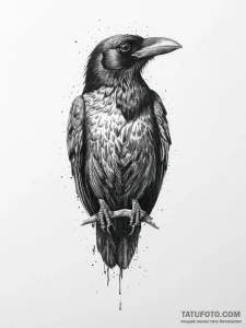 Tattoo sketch raven, tattoo line art, on a cl... - эскиз тату (№1756159049_0, 25.08.2025 21:57) — Tatufoto.com