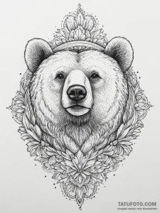 Tattoo sketch bear, ink illustration for tatt... - эскиз тату (№1756160456_0, 25.08.2025 22:20) — Tatufoto.com