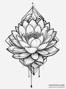 Tattoo sketch giant water lily flower, ink il... - эскиз тату (№1756161256_0, 25.08.2025 22:34) — Tatufoto.com