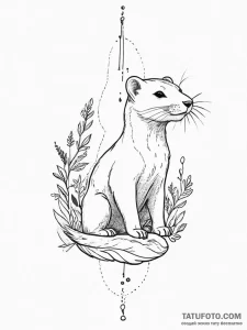 Tattoo sketch stoat, tattoo line art, vibrant... - эскиз тату (№1756161654_0, 25.08.2025 22:40) — Tatufoto.com