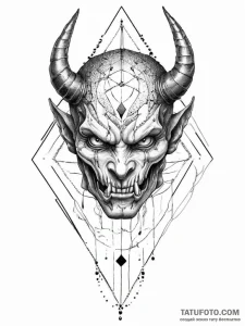 Tattoo sketch узор в виде демона, concept art... - эскиз тату (№1756162666_0, 25.08.2025 22:57) — Tatufoto.com