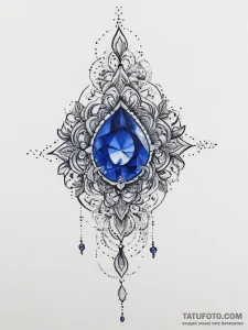 Tattoo sketch sapphire - эскиз тату (№1756163070_0, 25.08.2025 23:04) — Tatufoto.com