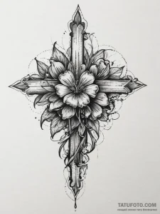 Tattoo sketch bleeding heart flower, concept... - эскиз тату (№1756164286_0, 25.08.2025 23:24) — Tatufoto.com