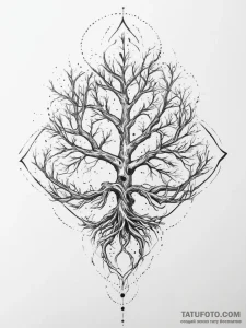Tattoo sketch cosmic root - эскиз тату (№1756166326_0, 25.08.2025 23:58) — Tatufoto.com
