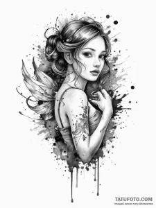 Tattoo sketch fairy tattoo, ink illustration... - эскиз тату (№1756168326_0, 26.08.2025 00:32) — Tatufoto.com