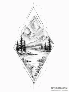 Tattoo sketch абстрактный пейзаж - эскиз тату (№1756171181_0, 26.08.2025 01:19) — Tatufoto.com
