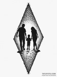 Tattoo sketch family silhouette, artistic tat... - эскиз тату (№1756171580_0, 26.08.2025 01:26) — Tatufoto.com